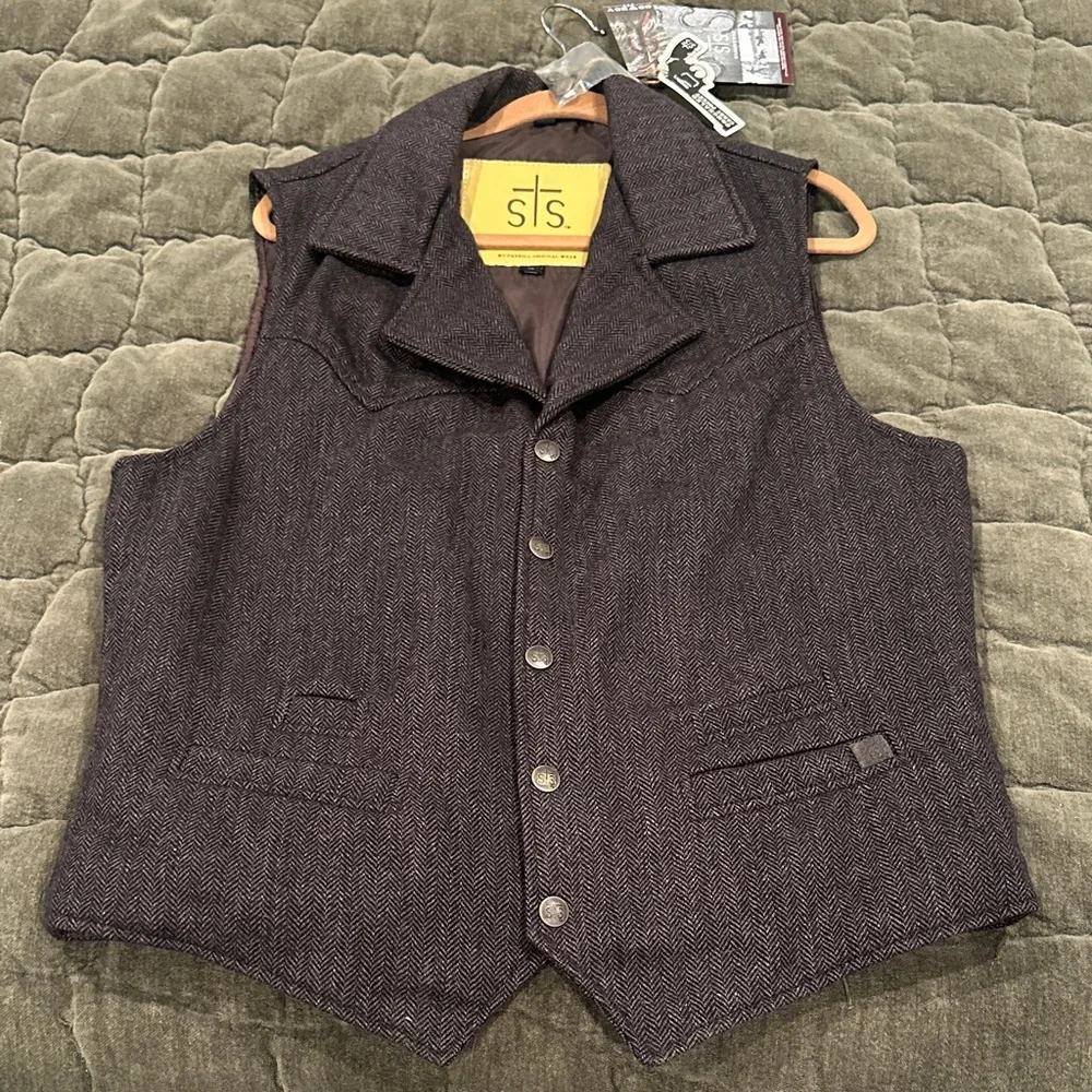 Stetson Dark Brown Men's Vest - Picture 1 of 5
